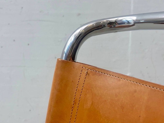 Fauteuil cantilever recouvert d'un magnifique cuir cognac – Leather (photo 7 of 17)