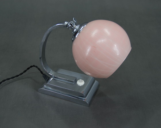 Image 1 of Table Or Bedside Pink Lamp, 1930S