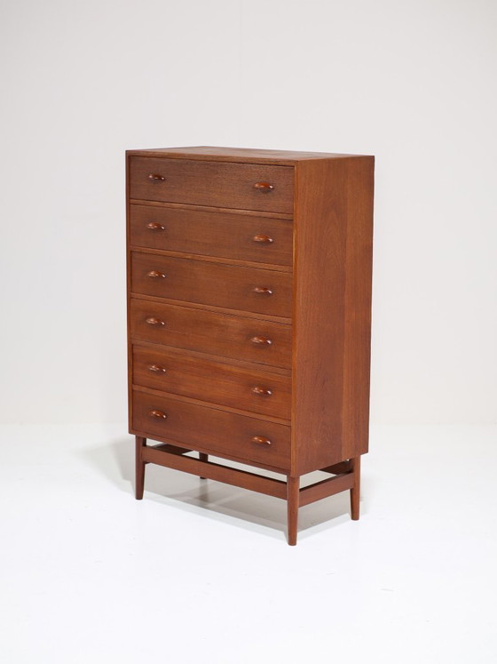 Image 1 of Commode haute en teck, style danois vintage des années 1960