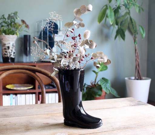 Vintage ceramic "boot" vase