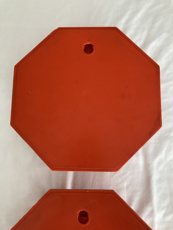 2 Vintage 70s Octagonal Wall Hooks, Italian Made – Coat racks, Plastic (photo 6 of 12)