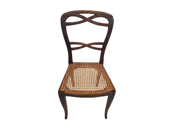 Image 1 of Horrix - Silla de comedor - (madera de cerezo) - Mimbre - La Haya - 1860