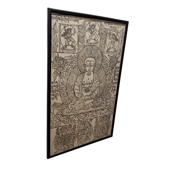 Image 1 of Tibetan woodcut print with gods