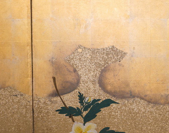 Image 1 of Antique Japanese 6-Panel Folding Screen Rinpa School-style
