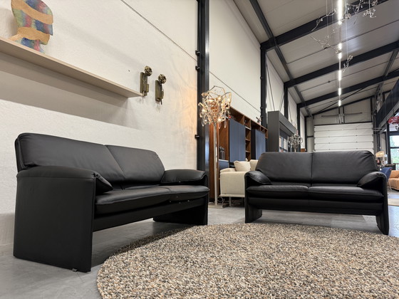 Image 1 of Juego de sofás Leolux Bora Beta Piel negra Sofá de 2,5 y 2 plazas