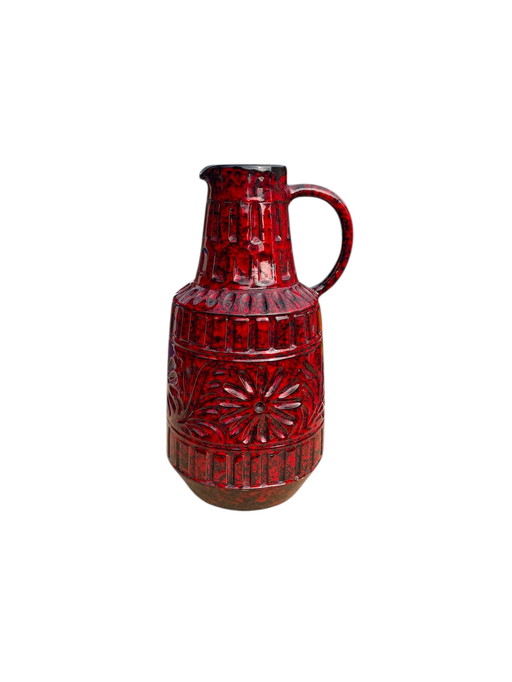 Poterie italienne « Alla Moda » MCM Fratelli Fanciullacci vase design h= 13,77 » 35 cm fait à la main Italie années 1960