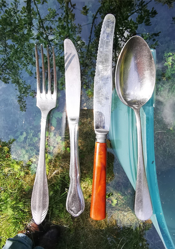 Image 1 of Cutlery sets, oa Gero zilmeta, Gero, Amefa, Sola along with salad servers and loose knives