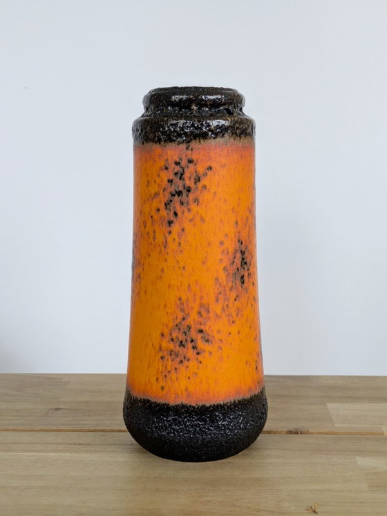 Vintage Scheurich Fat Lava Vase, Model 206 Orange & Brown West German Pottery – Scheurich W-Germany, Ceramic (photo 11 of 11)