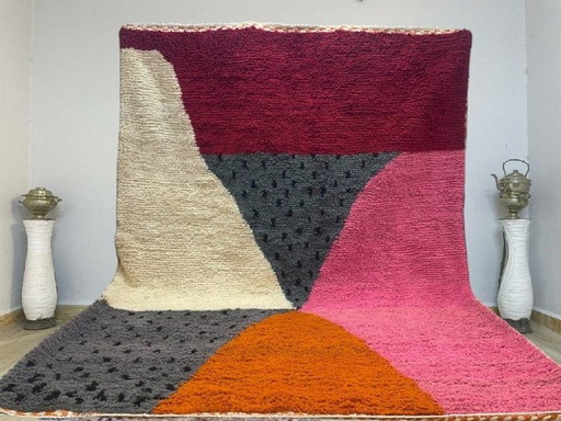 Alfombra tradicional marroquí de pura lana con coloridos diseños, 200/300 cm. – Aime Té, vloerkleden en tapijten, Wool