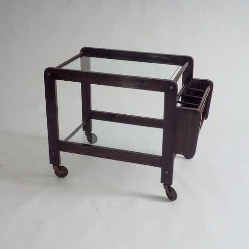 Chariot de bar Art Déco sur roulettes