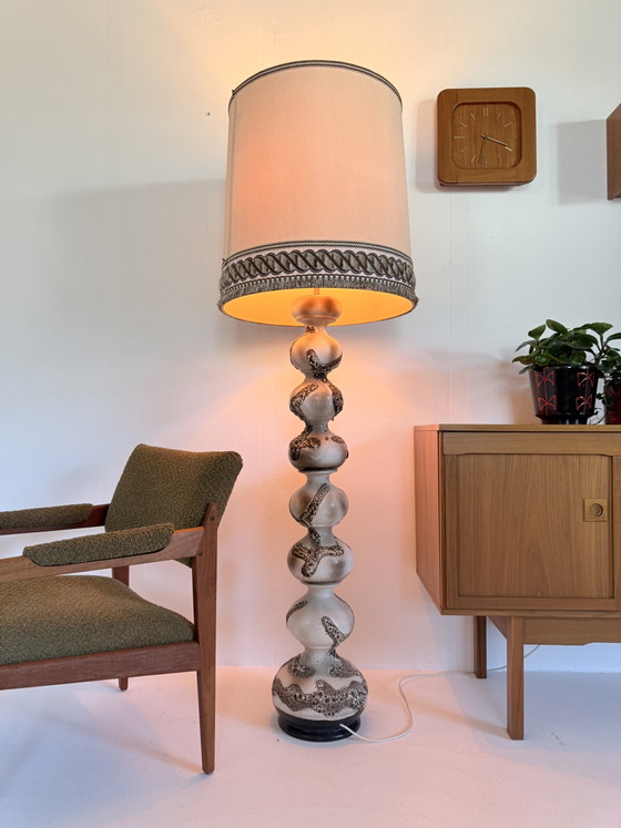 Image 1 of Vintage XL Keramieken Bubble Vloerlamp, Kaiser Leuchte ‘60
