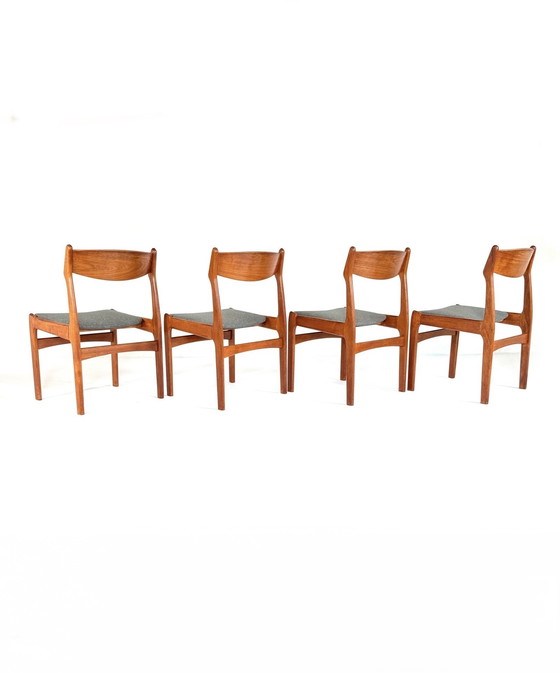 Image 1 of Set van 4 gerestaureerde Deense eetkamerstoelen ‘60