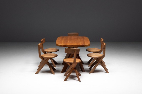 Image 1 of Tavolo da pranzo T35A di Pierre Chapo, Francia, anni '70