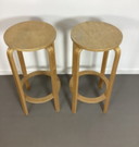 Sgabelli da bar vintage in faggio scandinavi anni '80