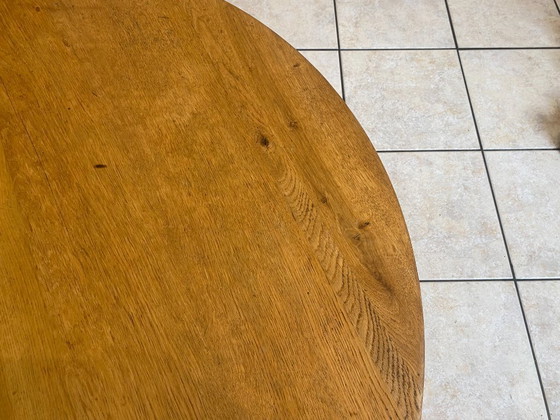 Image 1 of Round coffee table in solid oak, circa 1950