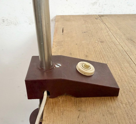 Image 1 of Lámpara de mesa industrial alemana azul de Reif Dresden, década de 1960