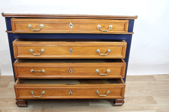 Image 1 of CASSETTIERA IN ROVERE CON PIANO IN MARMO GRIGIO XIX SECOLO FRANCIA