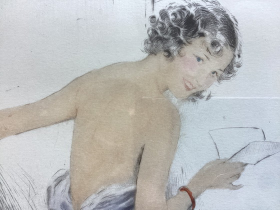 Image 1 of Art Deco - Letter reading young woman - color set