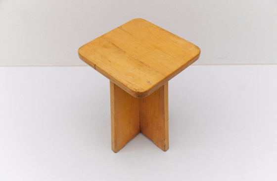 Image 1 of Conjunto de 6 taburetes de roble al estilo de Pierre Chapo, Francia, años 60