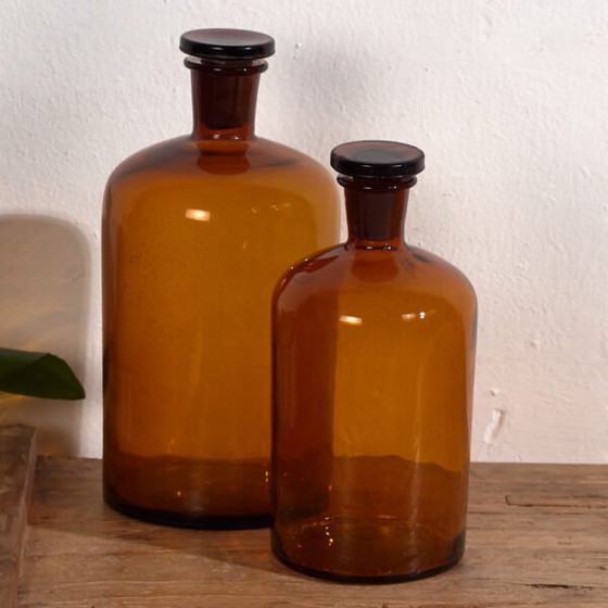 Antique apothecary bottles (c.1920). Set of 2 pieces #63 – Decorative Objects, Glass (photo 5 of 10)