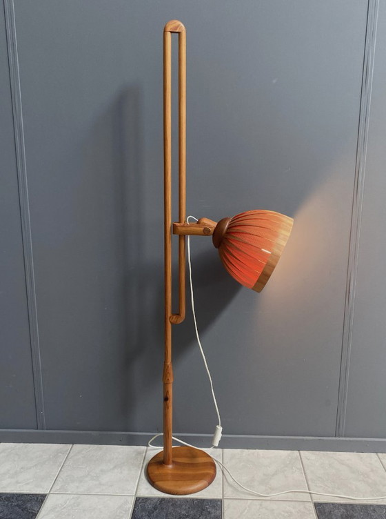 Image 1 of Hans agne Jakobsson houten vloerlamp jaren 60