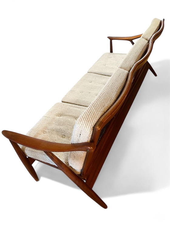 Image 1 of 3-Sitzer-Sofa aus Teakholz von Frederik Kayser aus der Möbelfabrik Vatne