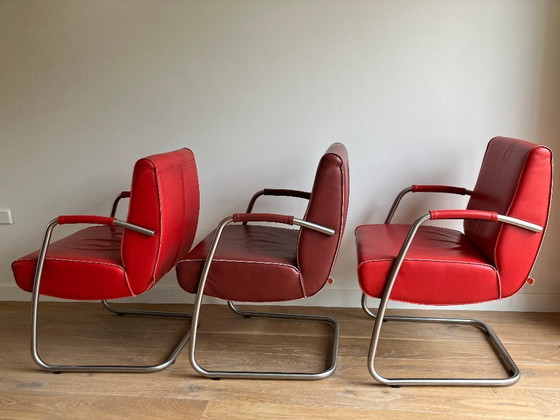 Image 1 of 6 chaises de salle à manger en cuir Jess Design, modèle Hunk