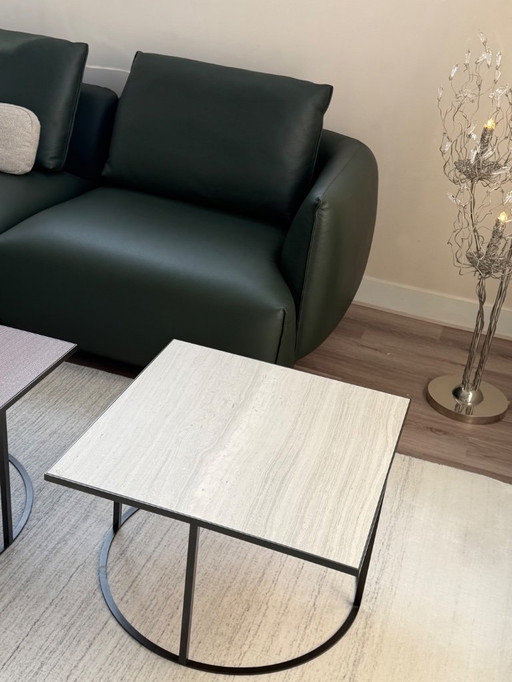 Leolux Prismo coffee table set wood/ceramic (2 tables)