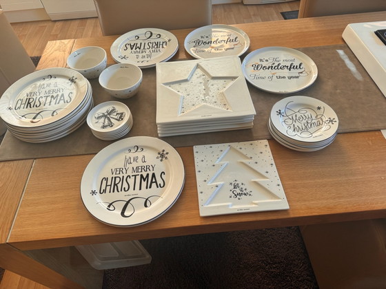 New, white with black text, Rivièra Maison Christmas Crockery, Porcelain (photo 2 of 7)