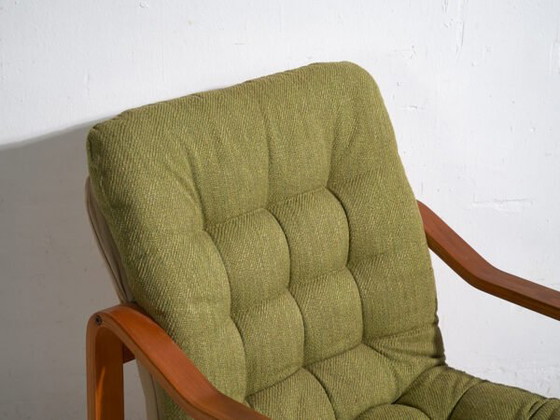 Olive green vintage armchair (c.1950) #80 – Canvas, Scandinavian (photo 12 of 40)