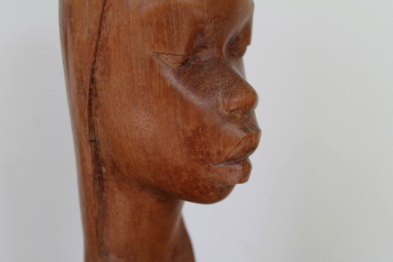 Image 1 of Afrikanische Büste, Holz, Mid-Century-Modernismus, 37 cm hoch