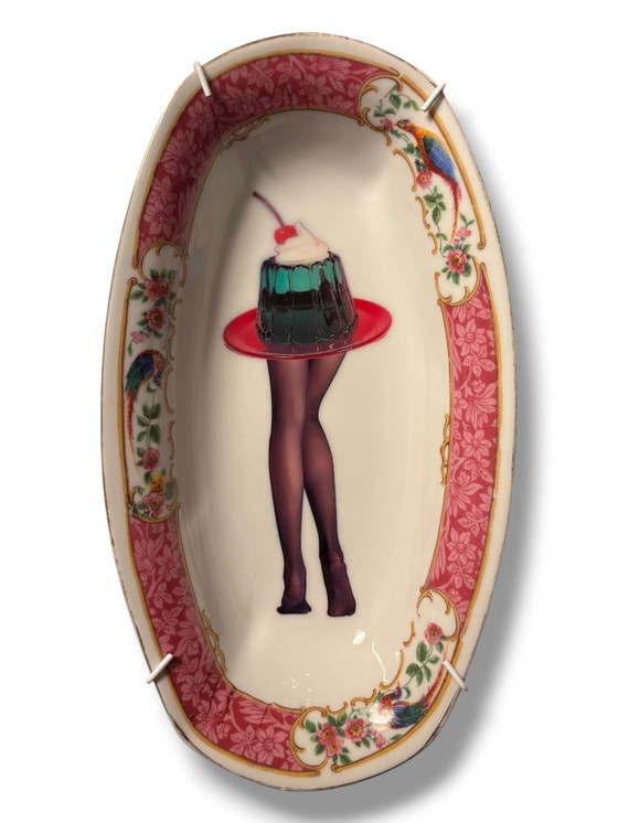 Image 1 of Tavolo da parete ovale vintage | L'atmosfera vintage