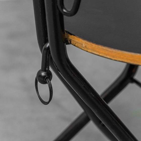 Image 1 of SET DI 4 SEDIE PIEGHEVOLI VINTAGE IN METALLO E LEGNO ANNI '70