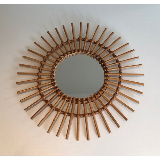 Image 1 of Vintage rattan mirror, 1970