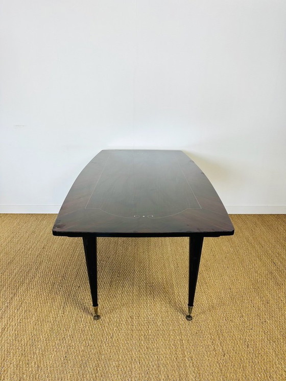 Image 1 of Table de salle à manger art déco en ébène de macassar, 1940