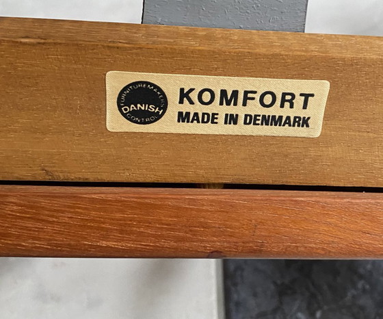 Image 1 of Sedia danese in teak di Arne Wahl Iversen per Komfort Denmark con poggiapiedi, anni '60