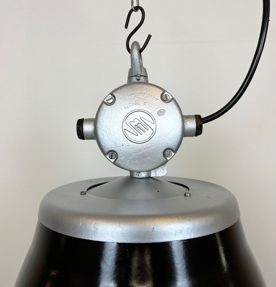 Image 1 of Industrial Black Enamel Factory Pendant Lamp, 1960s