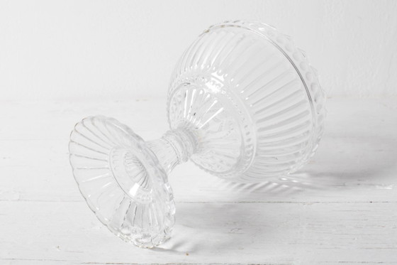 Image 1 of Vintage Traditional Finnish Clear Pedestal Bowl Marimekko / Iittala / 2000s