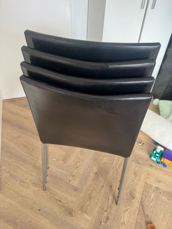 Image 1 of B&B Italia tuigleren design stoelen zwart chroom