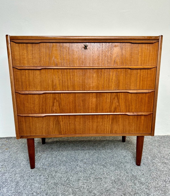 Danish Design Teak Chest of Drawers Johannes Larsen Denmark 1960s, Wood, Brown (photo 5 of 13)