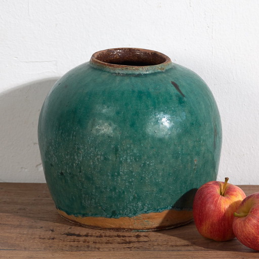 Antieke groene vaas (ca. 1820) #20