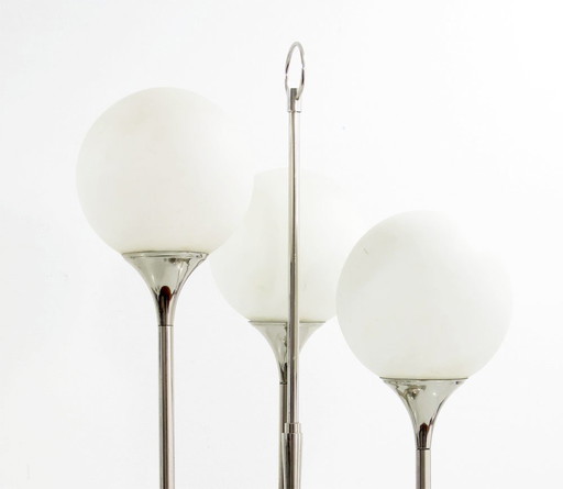 3-armige Chrom-Tischlampe im Reggiani/Sciolari-Stil der 1970er Jahre