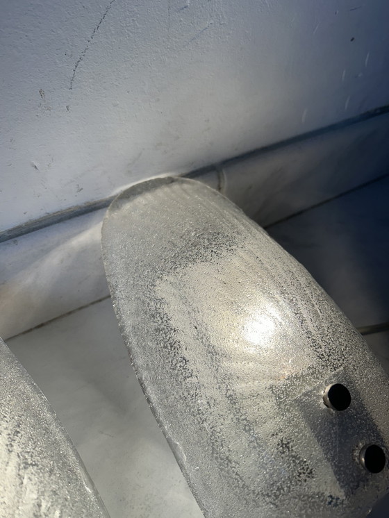 Image 1 of 2x vintage glass wall lamp shell Laguna Light