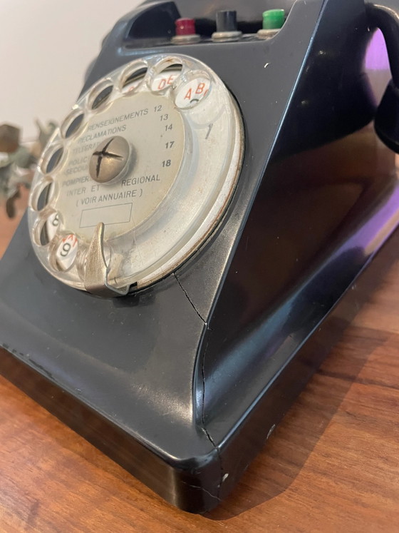 Vintage Zwarte Bakelieten Telefoon – Decoratieve objecten (photo 2 of 4)