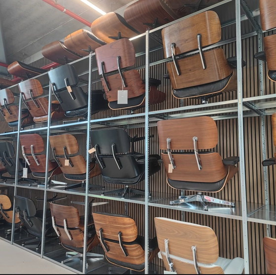 Image 1 of Vitra Eames Lounge Chair incl. Ottoman - Palissandro - Pelle Sabbia Scuro