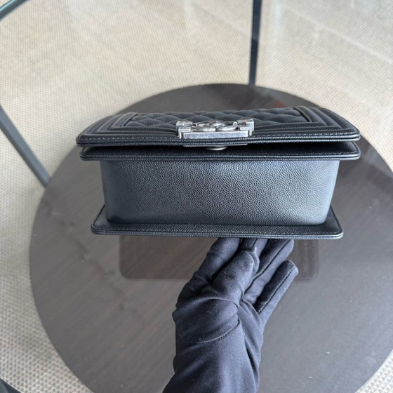 Image 1 of Chanel Boy Small - Caviar Quilted Black Ruthenium Silver Hardware