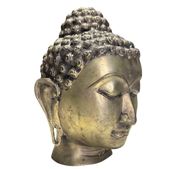 Tête de Bouddha en Bronze Thaï-Laotien – Antique – Sculptures, Aziatisch (photo 2 of 8)