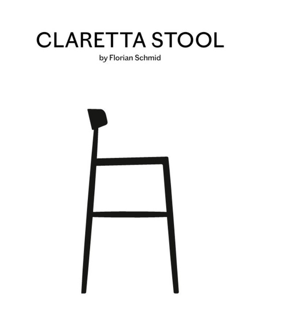 Image 1 of Miniforms - Set of 2 "CLARETTA" high chairs in wood and fabric