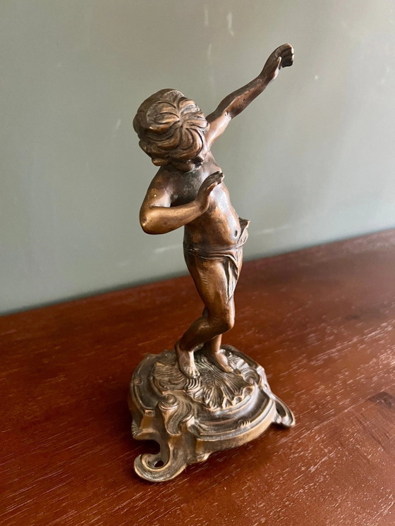 Zeldzaamheid! Art Nouveau Brons van Farbel Jüngling gesigneerd en met gieterijstempel – Beeldhouwkunst, Bronze (photo 6 of 9)