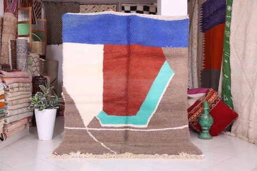 Tapis berbère beni ouraine tissé main traditionnelle 150/250 cm